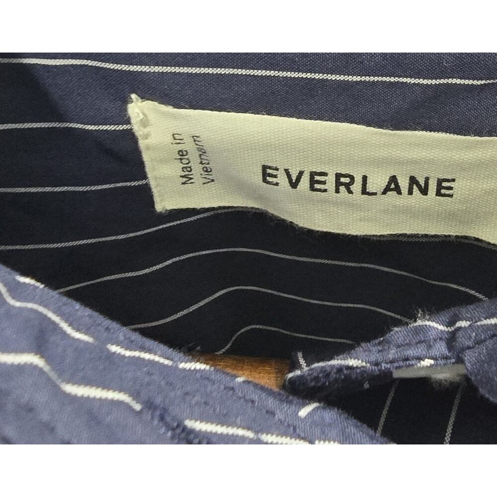 Everlane Shirt Womens Blue Striped Button Oversized Poplin Boyfriend Supima - Picture 4 of 16